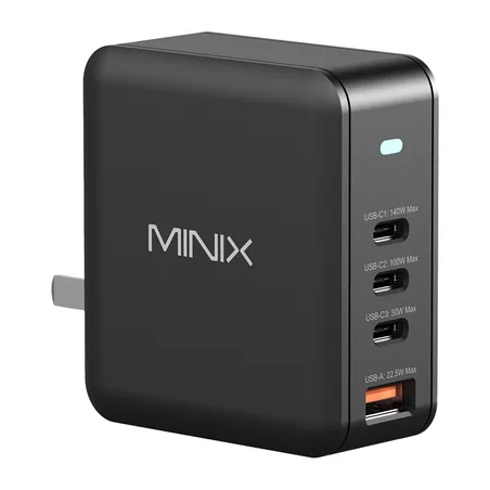 Minix P165 GaN Wall Charger with 3x USB-C and 1x USB-A Ports
